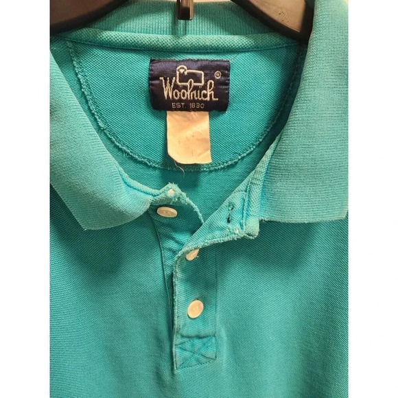 Vintage 90's Woolrich Bright Blue Polo Shirt Sz L / XL - Picture 3 of 7
